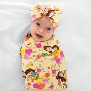 Little Sleepies Disney Princess Baby Swaddle and Headband Set